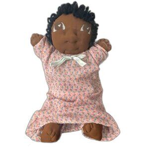 Vintage Handmade Cloth Baby Doll 1980s Soft Sculpture Fabric Art 15"